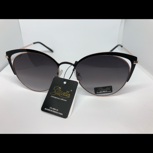 🆕 GISELLE RETRO BLACK FASHION SUNGLASSES - Picture 2 of 5